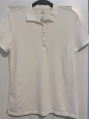 St. John's Bay White Short-Sleeve Button-Down Polo
